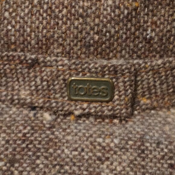 Totes Vintage Brown Tweed Wool Blend Fedora Hat Men’s Medium - Picture 2 of 8